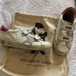 Girls size 32 golden goose sneakers old school